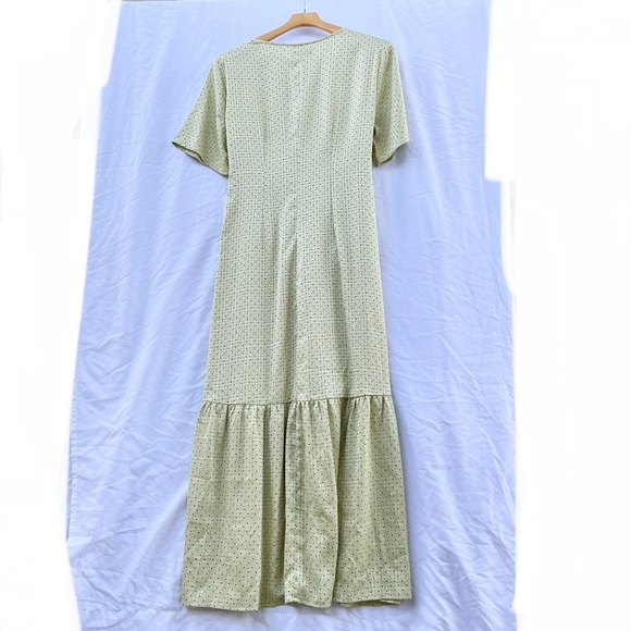 ANTHROPOLOGIE X LOVE, WHIT CITRON DOT  TIE WAIST MIDI DRESS - Picture 13 of 13